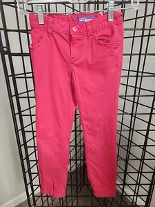 Old Navy Pants Girl's Size 8 Rasberry Super Skinny High Rise Stretch Adjus Waist - Picture 1 of 8