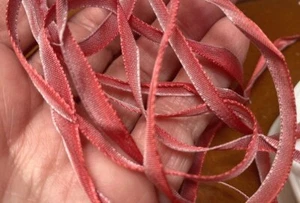 taffeta ombre trim ribbon 1/4" flower making rouge 1yd made in France - Picture 1 of 5