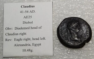 AD 41-54 ROMAN EMPIRE CLAUDIUS AE25 Eagle on Thunderbolt Alexandria Egypt #MC123 - Bild 1 von 4