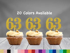 63º Cumpleaños Cupcakes Toppers Decoraciones Fiesta (JUEGO de 12) 20 Colores Disponibles - Imagen 1 de 4