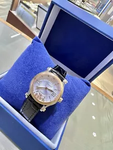 Chopard 18K Rose Gold Happy Sport Diamond Watch - Picture 1 of 20