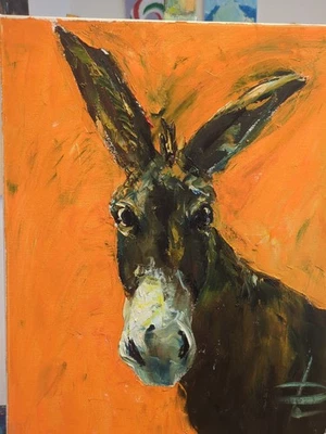 Ölgemälde Ölbild Bilder Modern Art Kunst Unikat Wandbild Tier 50x40 - Bild 1 von 4