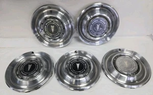 Set Of 5 1975-76 Pontiac Bonnevile Catalina 15inch Stainless Steel Hub Caps OEM - Picture 1 of 22