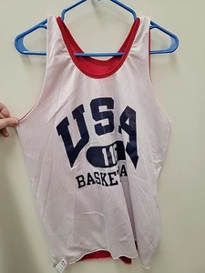 USA Olympics Basketball #116 Champion Reversible Practice Jersey Red/White M - Picture 1 of 7