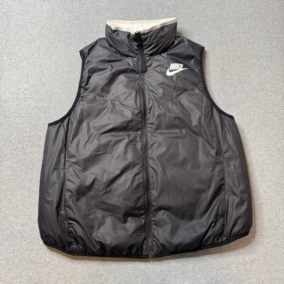 Nike Chaleco Para Hombres Grande Negro Acolchado Reversible Deportes Atletismo Elastizado Foto 1 de 4