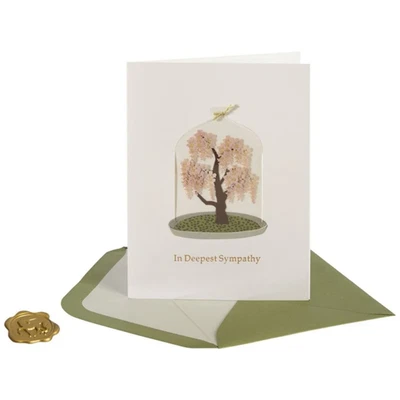 Luxury Sympathy Greeting Card - Wisteria Tree in Cloche - Image 1 of 4