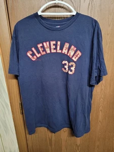 Nick Swisher Cleveland Indians Men's Jersey T-Shirt Blue Size XL Military--Read - Picture 1 of 11