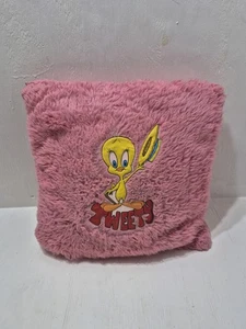 Vintage Looney Tunes Tweety Vogel Dekokissen rosa flauschig 1980er Retro Funky Stuff - Bild 1 von 4