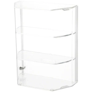 Plymor Acrylic Locking Case with Sliding Back, 2 Shelves, 12.75" x 10.5" x 5.5" - Picture 1 of 1