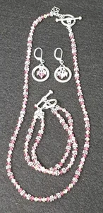 Elyse Ryan Pink Lemonade Sterling And Crystal Necklace, Earring & Bracelet Set - Picture 1 of 9