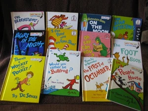 DR SEUSS, BERENSTAINS, LeSIEG, 12 CHILDREN'S BOOKS, BEGINNER'S & BRIGHT & EARLY - Foto 1 di 8