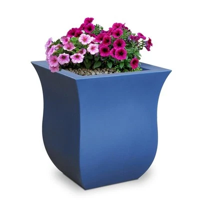 Mayne Valencia 16x16" Square Modern Plastic Planter in Neptune Blue - Image 1 of 4