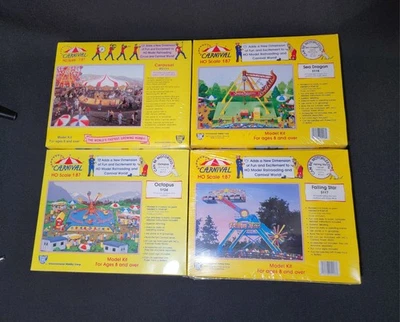 Carnival IHC HO Train Lot of 4 Kits #5110 5117 5118 5124 Sealed Carousel Octopus - Image 1 of 4
