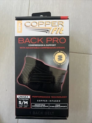 Copper Fit BACK PRO Unisex - Se Ajusta a Cintura 30"-39" - Dr. Rx'd Nuevo Soporte Foto 1 de 4