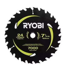 Ryobi 7-1/4 pulgadas Hoja de sierra circular X 24 dientes de carburo de muesca delgada (1 pieza) - Imagen 1 de 2