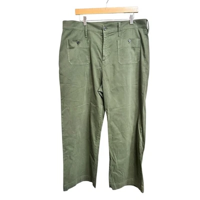 J. Crew Sailor slim wide-leg chino pant Olive Green Womens Size 34 #BY637 - Image 1 of 4