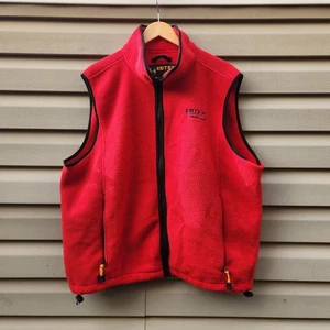 Vintage 90's Eddi Bauer EBTEK Polartec Red Fleece Vest Mens Large - Picture 1 of 8