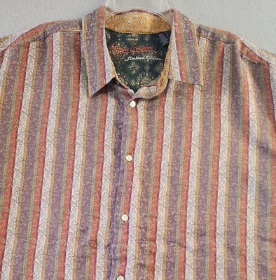 Robert Graham Silk Shirt Mens 4XLB Paisley Limited Edition Flip Cuff Flip Collar - Image 1 of 4