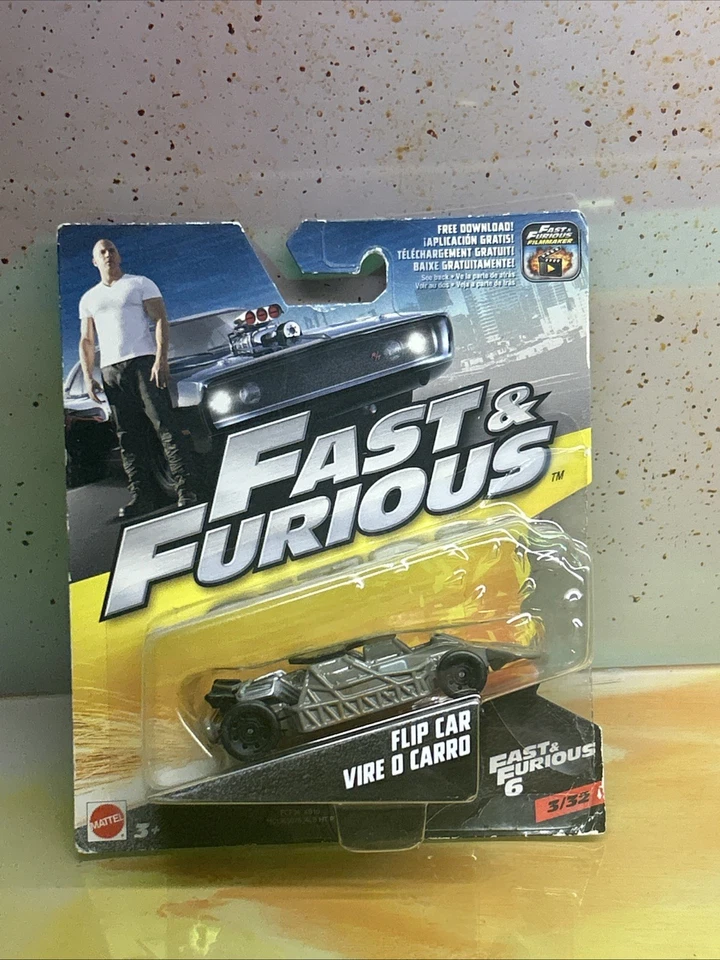 FLIP CAR VIRE O CARRO FAST & FURIOUS 1:55 HOT WHEELS DIECAST 2016 Damaged Card - Image 1 of 4