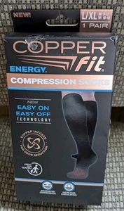 New Copper Fit EASY ON OFF Technology  Energy COMPRESSION SOCKS L / XL Unisex - Picture 1 of 4