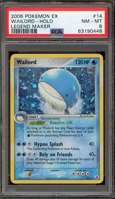 Pokemon Wailord EX Legend Maker Holo Rare 314 PSA 8 - Image 1 of 2