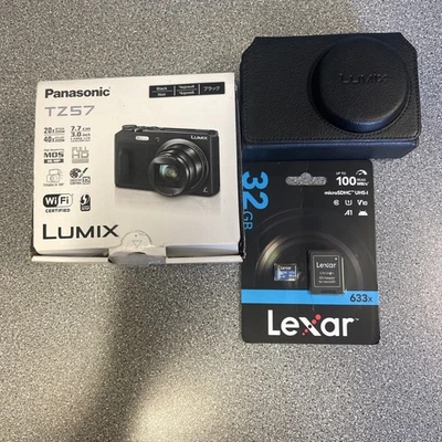 Panasonic Lumix TZ57 Digital Camera Black UNUSED IMMACULATE Boxed 32GB SD + Case - Image 1 of 4