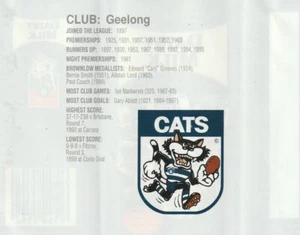 Cadbury 1998 AFL 15g Chocolate Bar Wrapper - Geelong - Picture 1 of 2