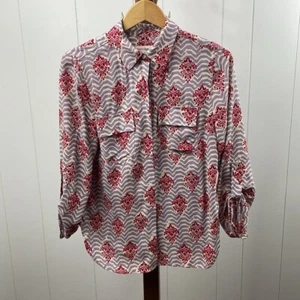 Anthropologie Porridge Purple & Burgundy Patterned Button Up Blouse Size Small - Picture 1 of 4