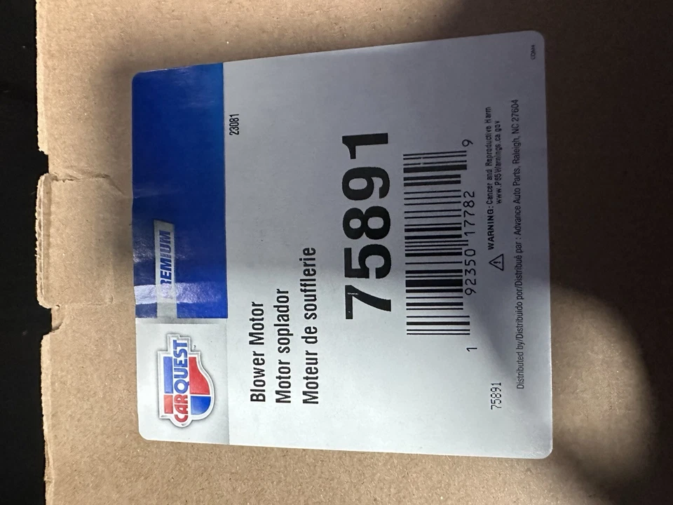 Motor soplador de climatización Carquest 75891 para modelos seleccionados de Ford Mazda Mercury 95-11 Foto 1 de 1