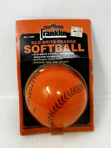 Franklin Glo-Brite Orange Softball #1560 Vintage Sports Greater Visibility - Picture 1 of 3