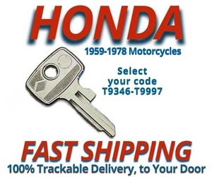 Honda Motorcycle Keys Replacement Key Cut to your Code T9346 -T9997 - Picture 1 of 2
