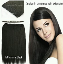 EXTENSION CAPELLI VERI 55CM FASCIA UNICA CON 5 CLIP 100/110G TANTI COLORI