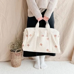 Large Capacity Mommy Bag Little Bear Embroidered Tote Bag Trendy Handbag - Picture 1 of 8