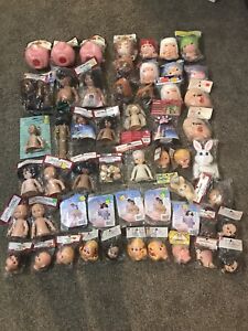 LOT Vintage FIBRE CRAFT Darice And More head face hands doll making NOS