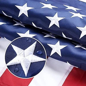 American USA US Flag Nylon Embroidered Grommets 10X15 FT 10' X 15' - Picture 1 of 7