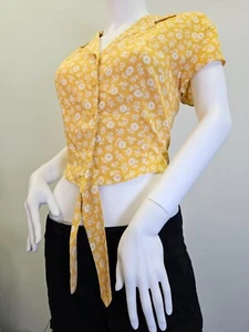 Top recortado mediano amarillo floral para mujer de Reformation - Imagen 1 de 12