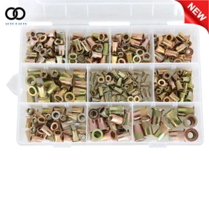 300Pcs Zinc Steel Rivet Nut Kit Rivnut Nutsert Assort 150Pcs Metric+150Pcs SAE - Picture 1 of 8