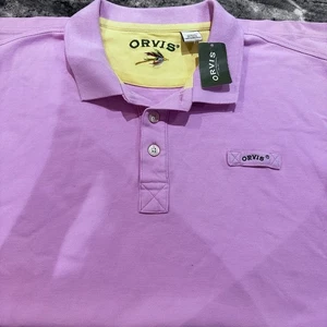 Orvis Men Polo Golf Shirt XXL Pink Heavy Cotton Fly Fishing Casual NWT - Picture 1 of 9