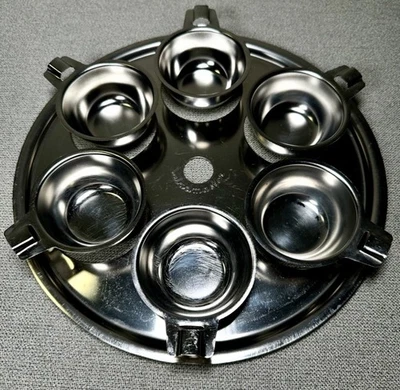 Saladmaster 6 Tassen Eierpochierer Einsatz & Tassen Edelstahl 10 3/8" Vintage MCM - Bild 1 von 4