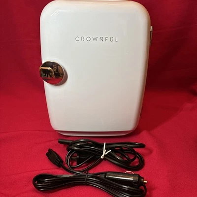 MINI NEVERA CROWNFUL 4 LITROS/6 LATAS PORTÁTIL REFRIGERADOR CALENTADOR - BLANCO - Falta Estante Foto 1 de 4