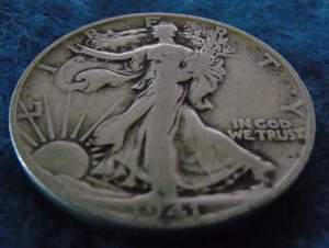 1941-S 1941S WALKING LIBERTY 90% SILVER HALF DOLLAR 50C Cent Fifty 1/2 - Picture 1 of 6