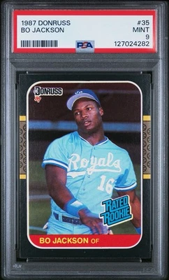 1987 年 Donruss Bo Jackson 评级新秀 #35 (RC) PSA 9 完好全新等级 🔥 — 第 1/3 张图片