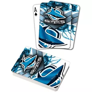 122063 CRONULLA SHARKS NRL TEAM LOGO MASCOT SUPPORTER DECK OF PLAYING CARDS - Picture 1 of 2