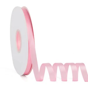Baby Pink 3/8" X 50 Yards Solid Color Satin Ribbon Double Faced High Density ... - Picture 1 of 7