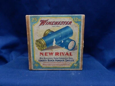 Winchester Repeating Arms Nuevo Rival 12 Ga Polvo Negro Shotshell Caja de Munición Vacía Foto 1 de 4