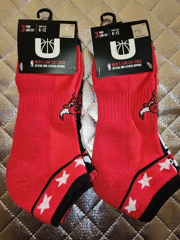 NBA Chicago Bulls Men's Low Cut Socks (6 Total Pairs Shoe Size 6-12) Cover