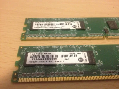 HYNIX - 2 x 1.0GB MATCHED SET DDR2-PC2-5300 667MHz NON-ECC - 240 Pin - (PC/MAC) - Image 1 of 4
