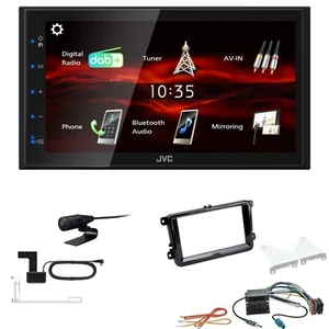 JVC Bluetooth 2DIN DAB+ Autoradio für Volkswagen VW Polo 2009-2014 piano black - Bild 1 von 5