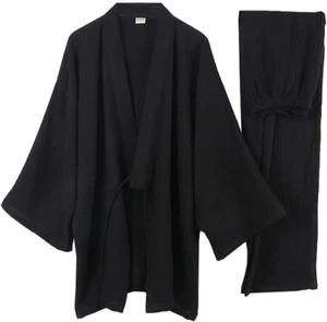 Kimono Giapponese Da Uomo Casual Casual Pigiama Da Notte - Foto 1 di 12
