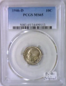 1946-D Roosevelt Dime PCGS MS-65; Premium Quality; Original - Picture 1 of 4